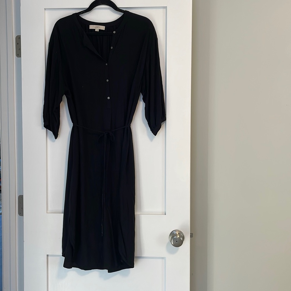 Loft Shirt Dress with elbow length sleeves and belt